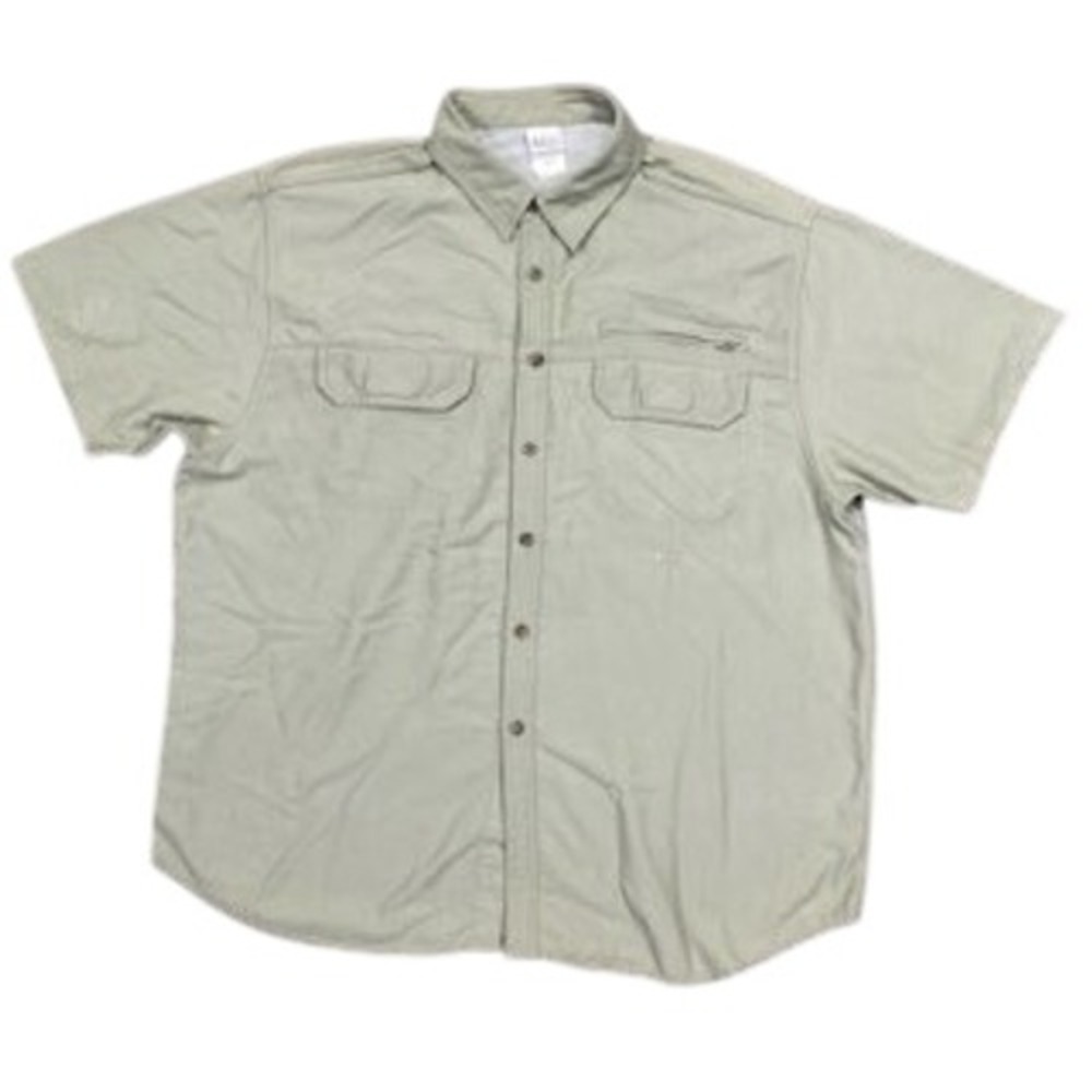REI Co-op Sahara Mens XL Short Sleeve Hiking Shirt Sage Green Ventilated Mesh
